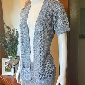 NWT northern reflections size small blue/Gray Open-Knit Women's Sweater